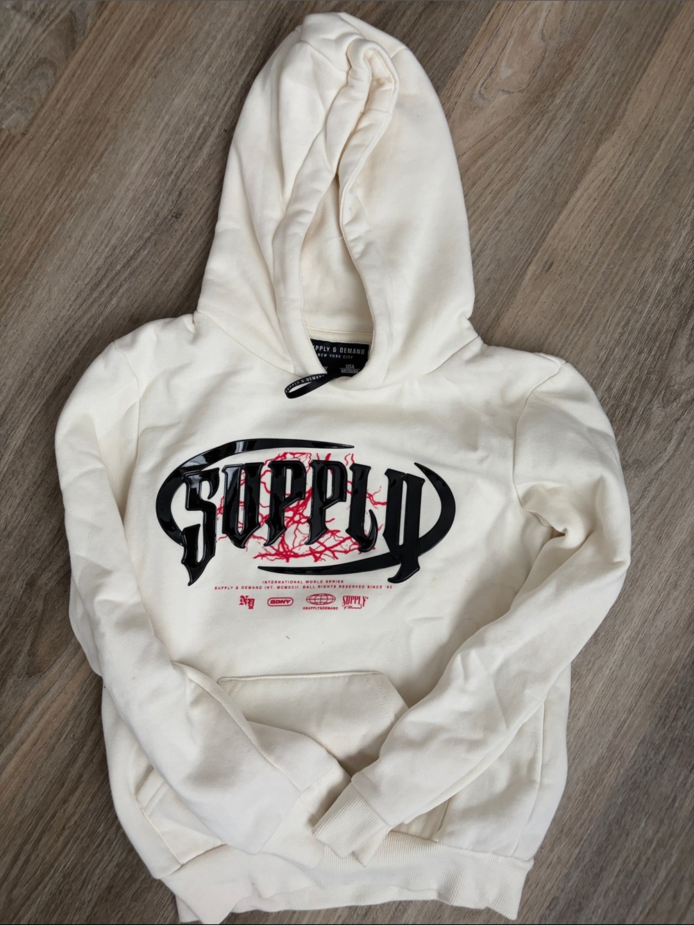 Supply & Demand Kids Cream Graphic Hoodie